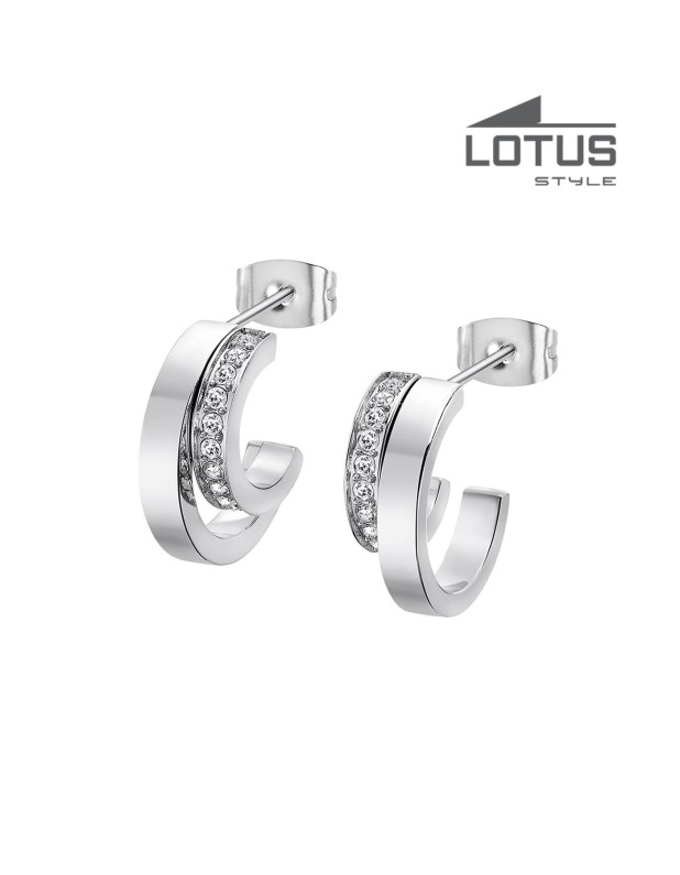 LOTUS STYLE STAINLESS STEEL EARRINGS 